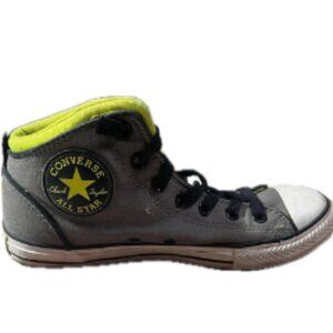 Junior Converse Chuck Taylor Static Mid Gray/Yellow Boys Junior Size 6 Girls 8